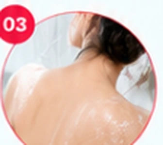 Rinse body thoroughly with warm water
