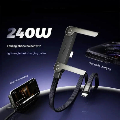 2-in-1 Invisible Holder Charger Cable⚡240w super fast charging Fast Charging Cord