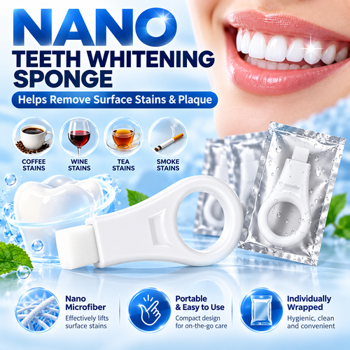 Nano Teeth Whitening Sponge – Tooth Stain & Plaque Remover