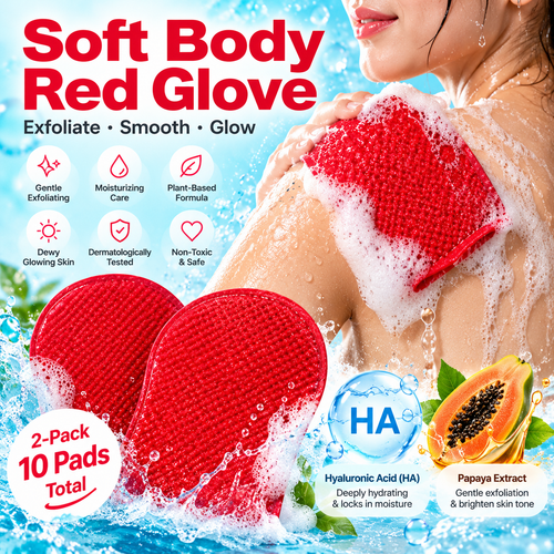 NESLEMY 2-Pack Exfoliating Body Glove Set (5 Pads Each, 10 Total in Box) - Exfoliating Bath Washcloth