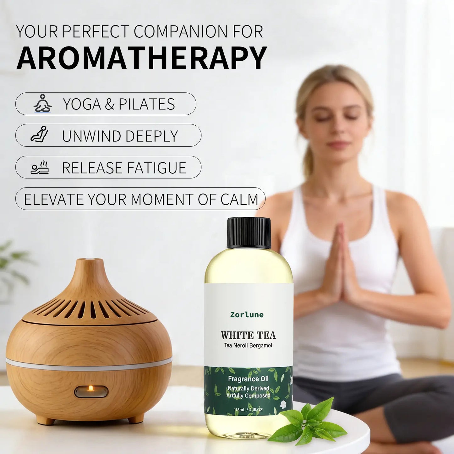 Zorlune Hotel Diffuser Oil Refill – 🌼White Tea, 🏵️Neroli & Bergamot Home Fragrance