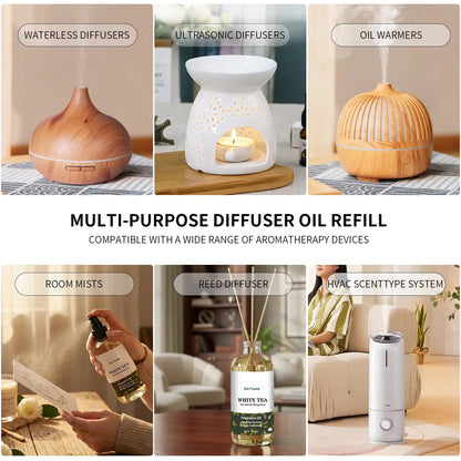 Zorlune Hotel Diffuser Oil Refill – 🌼White Tea, 🏵️Neroli & Bergamot Home Fragrance