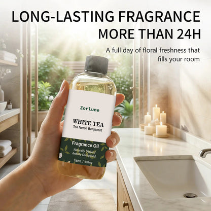Zorlune Hotel Diffuser Oil Refill – 🌼White Tea, 🏵️Neroli & Bergamot Home Fragrance