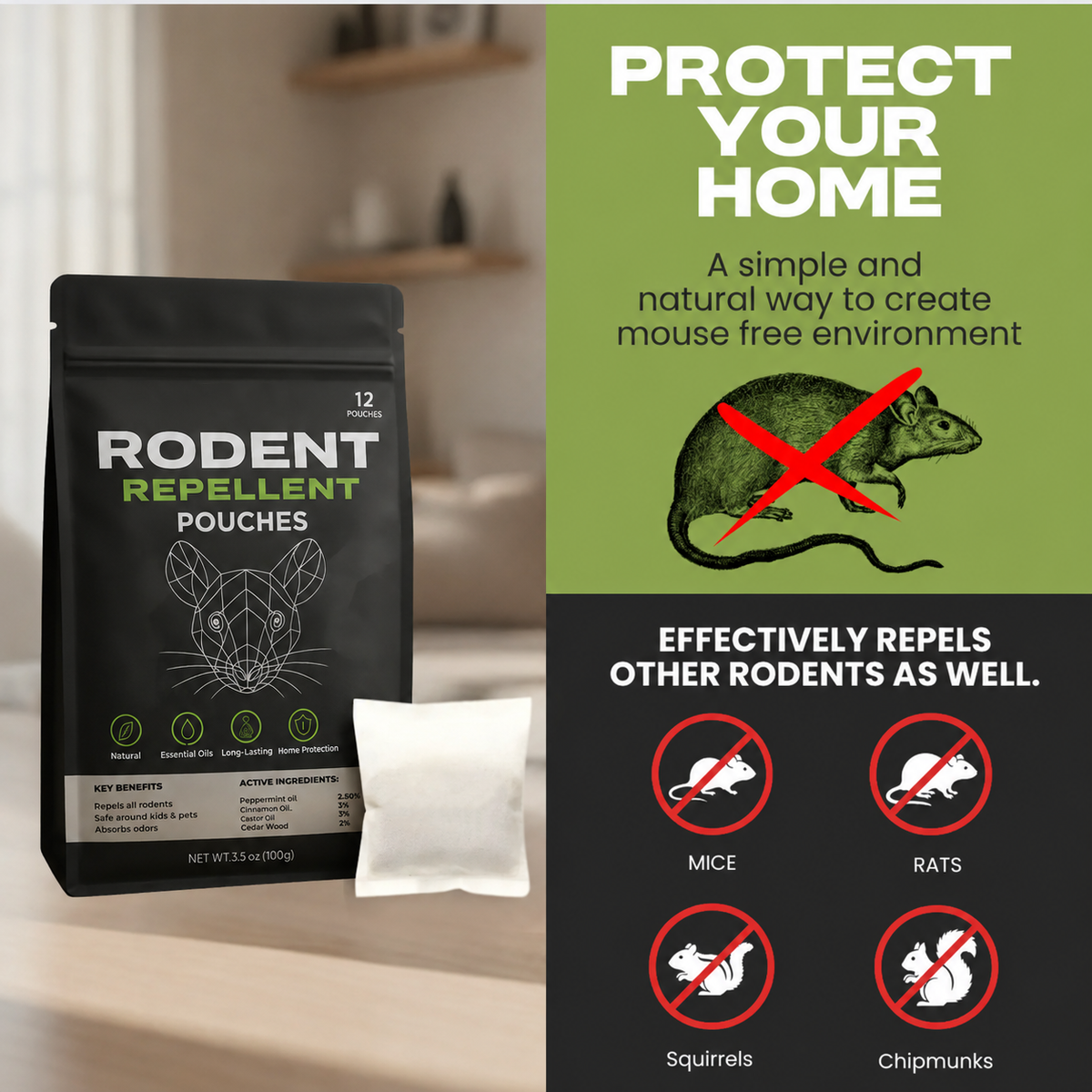 NESLEMY® Natural Rodent Repellent Pouches