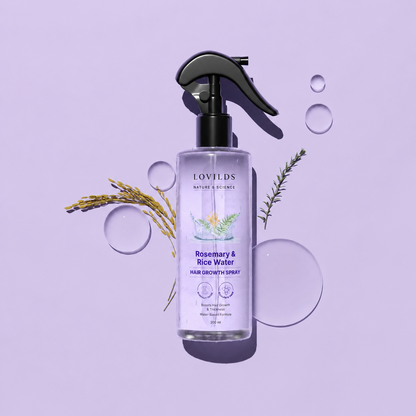 LOVILDS Rosemary Water and Rice Water |100% Natural Extract | Soft & Smooth Hair Non-Greasy & Fast Absorbing | 200 ml