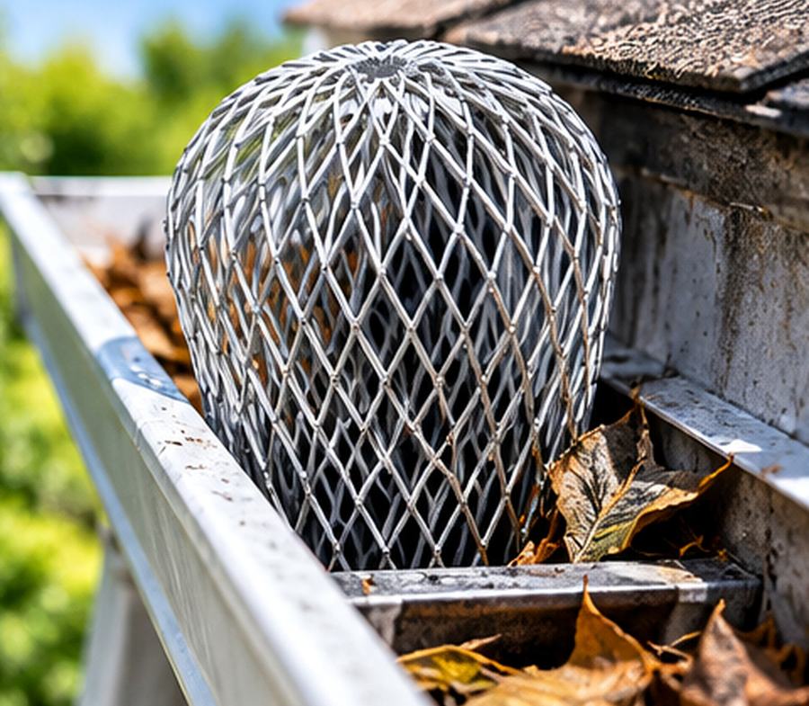 Expandable metal mesh gutter and downspout rodent guard