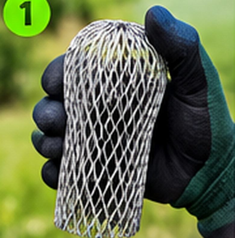 Positioning flexible mesh guard at a gutter opening