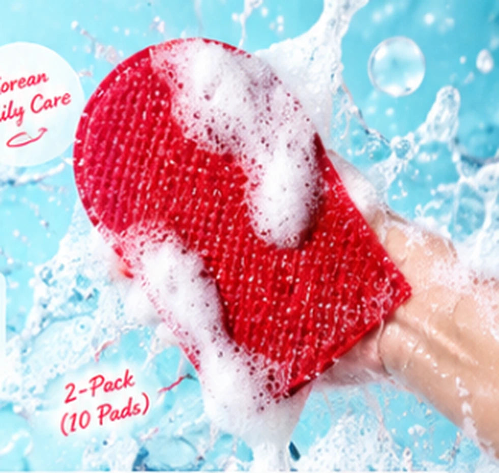 NESLEMY red exfoliating body glove with foam and water